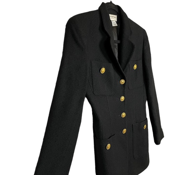 Jones New York Petite Wool Blend Black Blazer w/ Gold Toned Button’s Size 4P - Picture 5 of 8